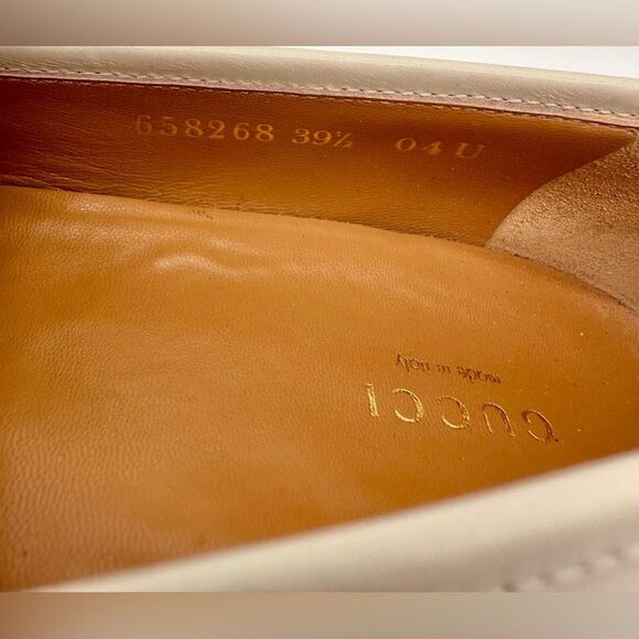 GUCCI Jakarta Interlocking G Horsebit Loafers Calfskin Mystic White EU39.5 US9.5 - Picture 9 of 9
